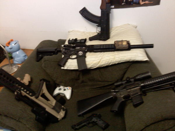 Left KWA G36C , Middle WA M4 GBBR, Right G&G M16A3